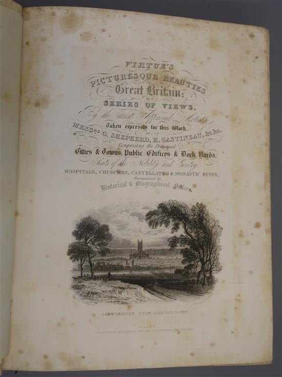 Greenwoods Epitome of County History, Vol I - County of Kent, 1838, gilt cloth and Allens Picturesque Beauties of Great Britain